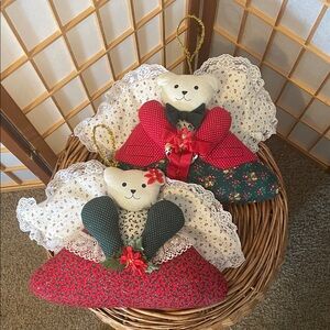 Vintage Handmade Charming Bear Angel Plush Decor